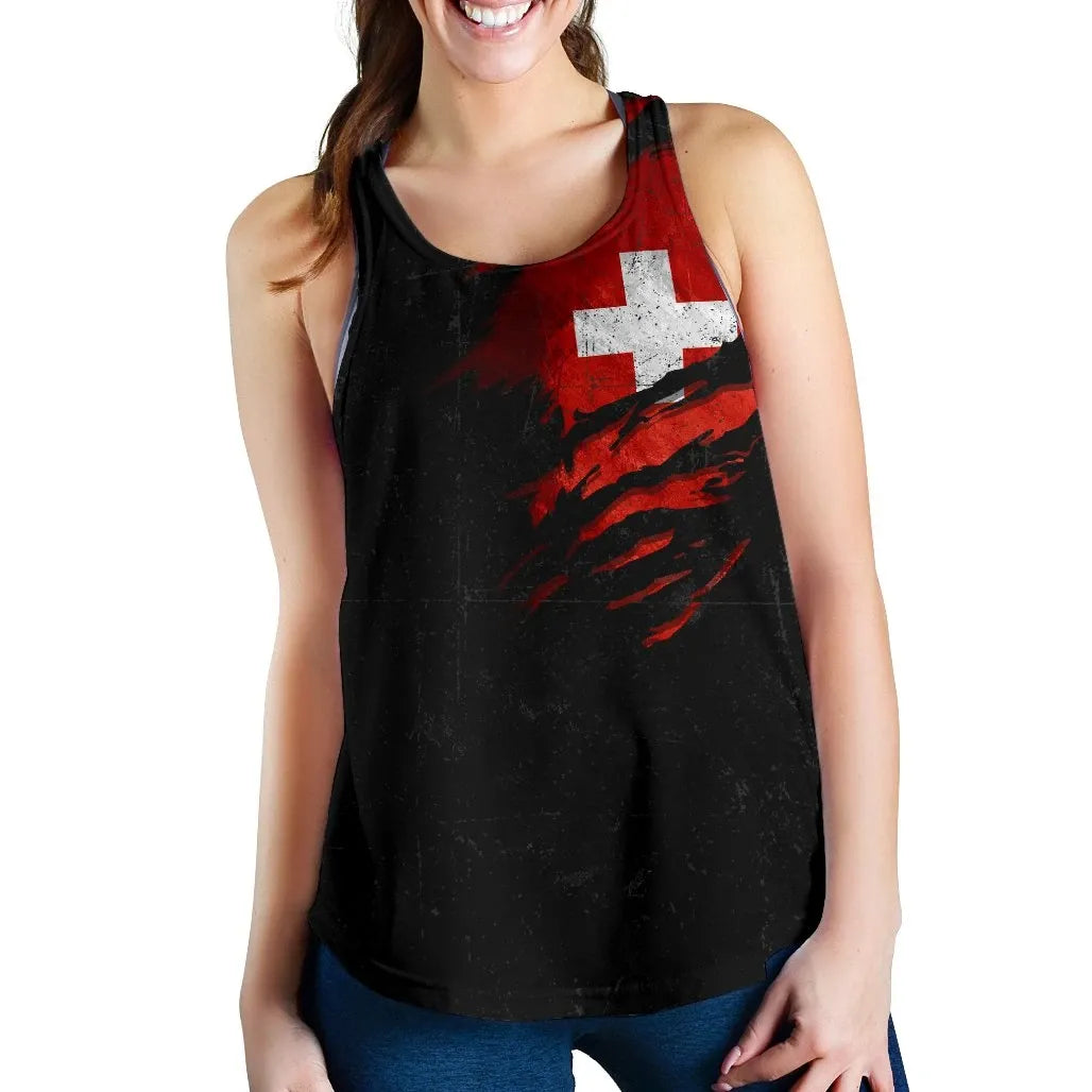 Switzerland In Me Racerback Tanks Special Grunge Style RLT13 - Wonder Print Shop