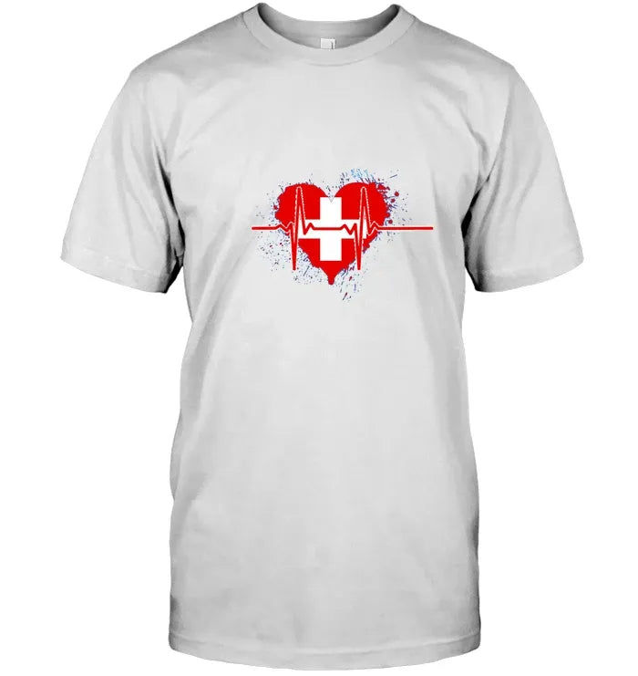 Switzerland Heartbeat T Shirt RLT13 - Wonder Print Shop