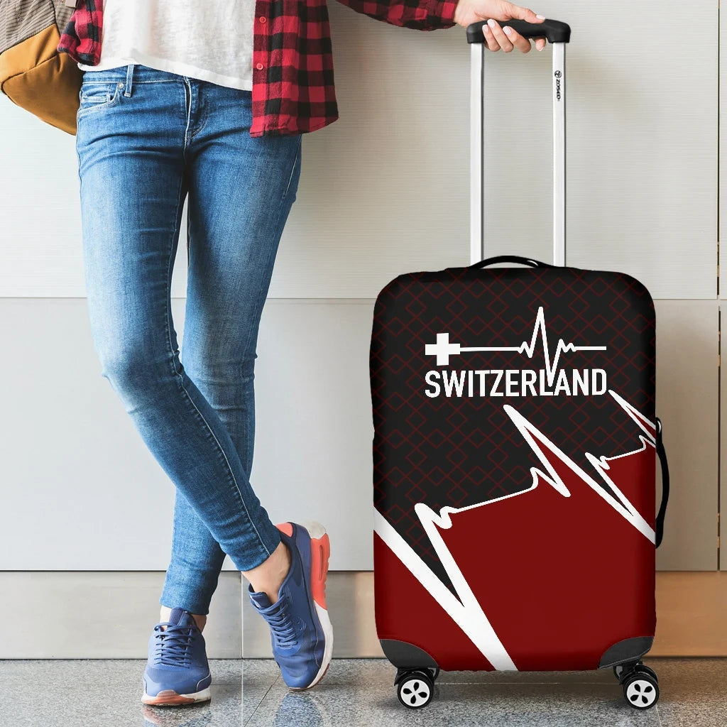 Switzerland Luggage Cover Switzerland In My Heartbeat RLT13 - Wonder Print Shop