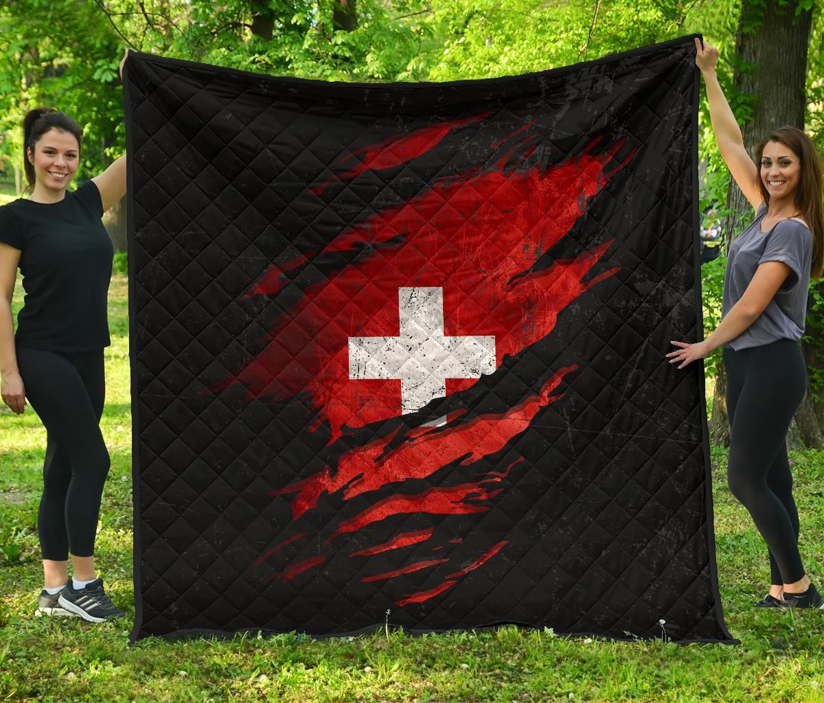 Switzerland In Me Quilt Special Grunge Style RLT13 - Wonder Print Shop