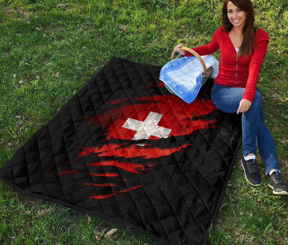 Switzerland In Me Quilt Special Grunge Style RLT13 - Wonder Print Shop