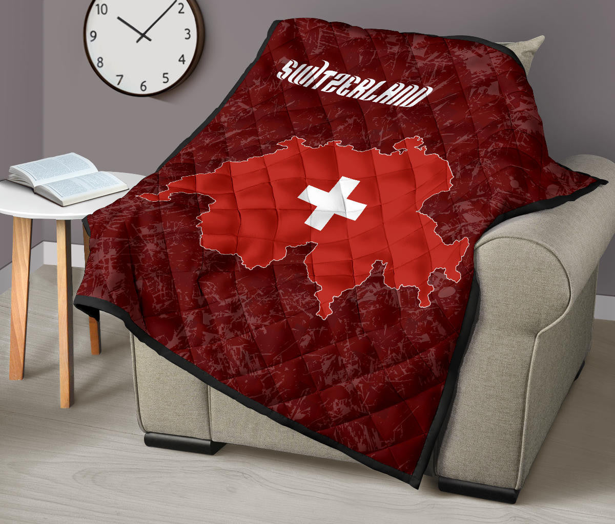 Switzerland Map Premium Quilt RLT13 - Wonder Print Shop