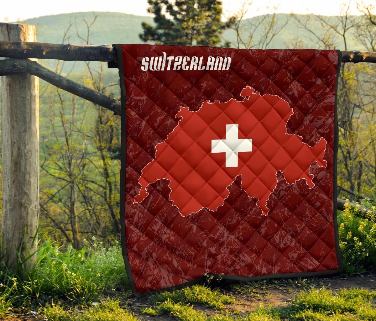 Switzerland Map Premium Quilt RLT13 - Wonder Print Shop