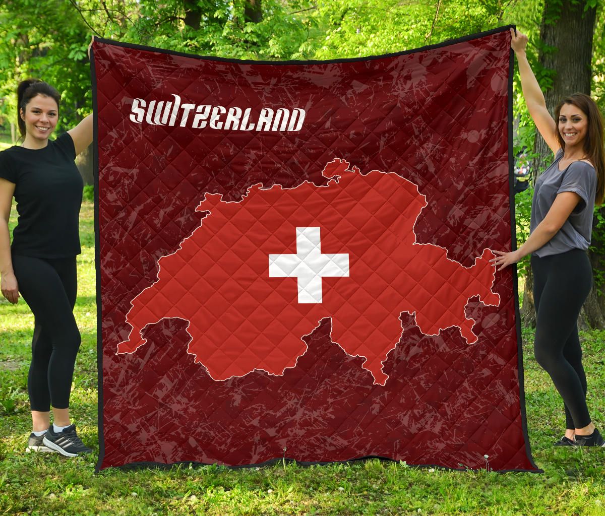 Switzerland Map Premium Quilt RLT13 - Wonder Print Shop