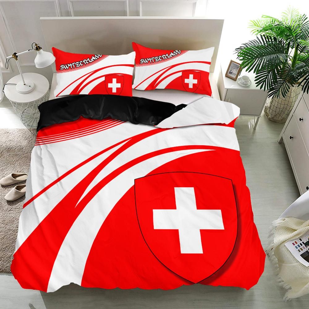 Switzerland Coat Of Arms Bedding Set Cricket RLT13 - Wonder Print Shop