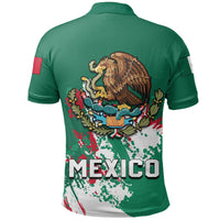 Mexico Polo Shirt Coat Of Arms Spaint Style RLT13 - Wonder Print Shop