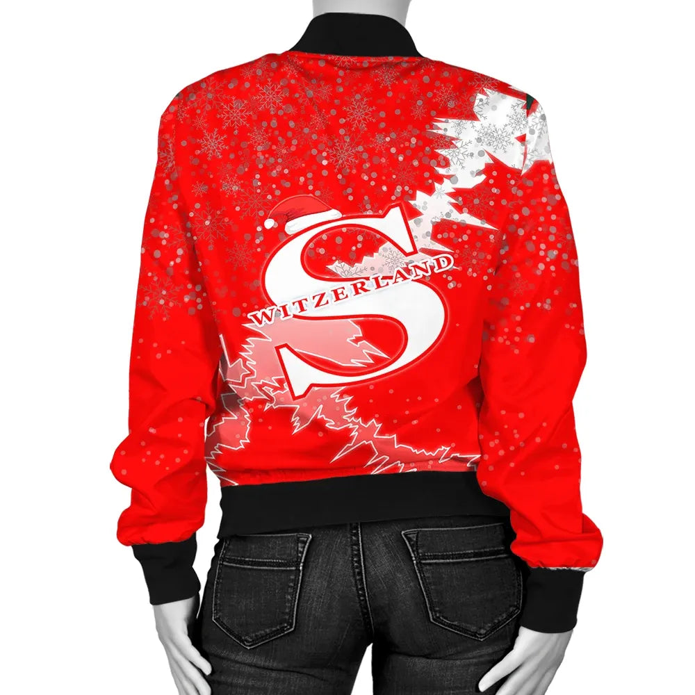 Switzerland Christmas Coat Of Arms Women Bomber Jacket X Style J78 RLT13 - Wonder Print Shop
