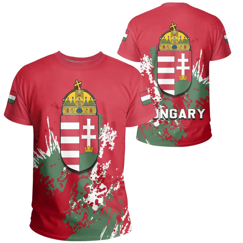 Hungary Coat Of Arms T Shirt Spaint Style RLT8 - Wonder Print Shop
