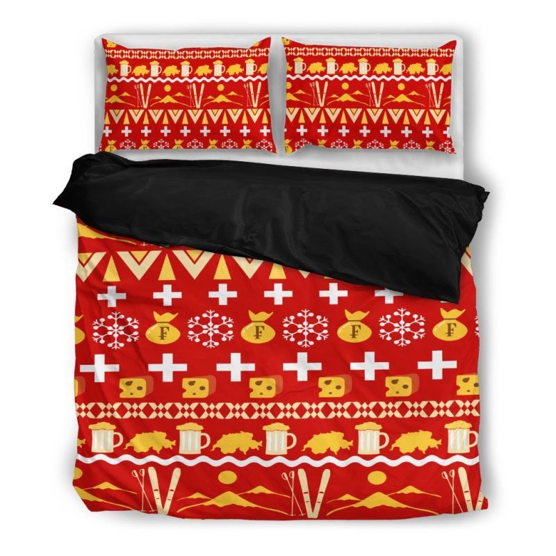 Switzerland Bedding Set Swiss Coat of Arms and Symbols Pattern RLT13 - Wonder Print Shop