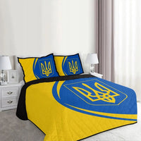 Ukraine Flag Coat Of Arms Quilt Bed Set Circle RLT7 - Wonder Print Shop
