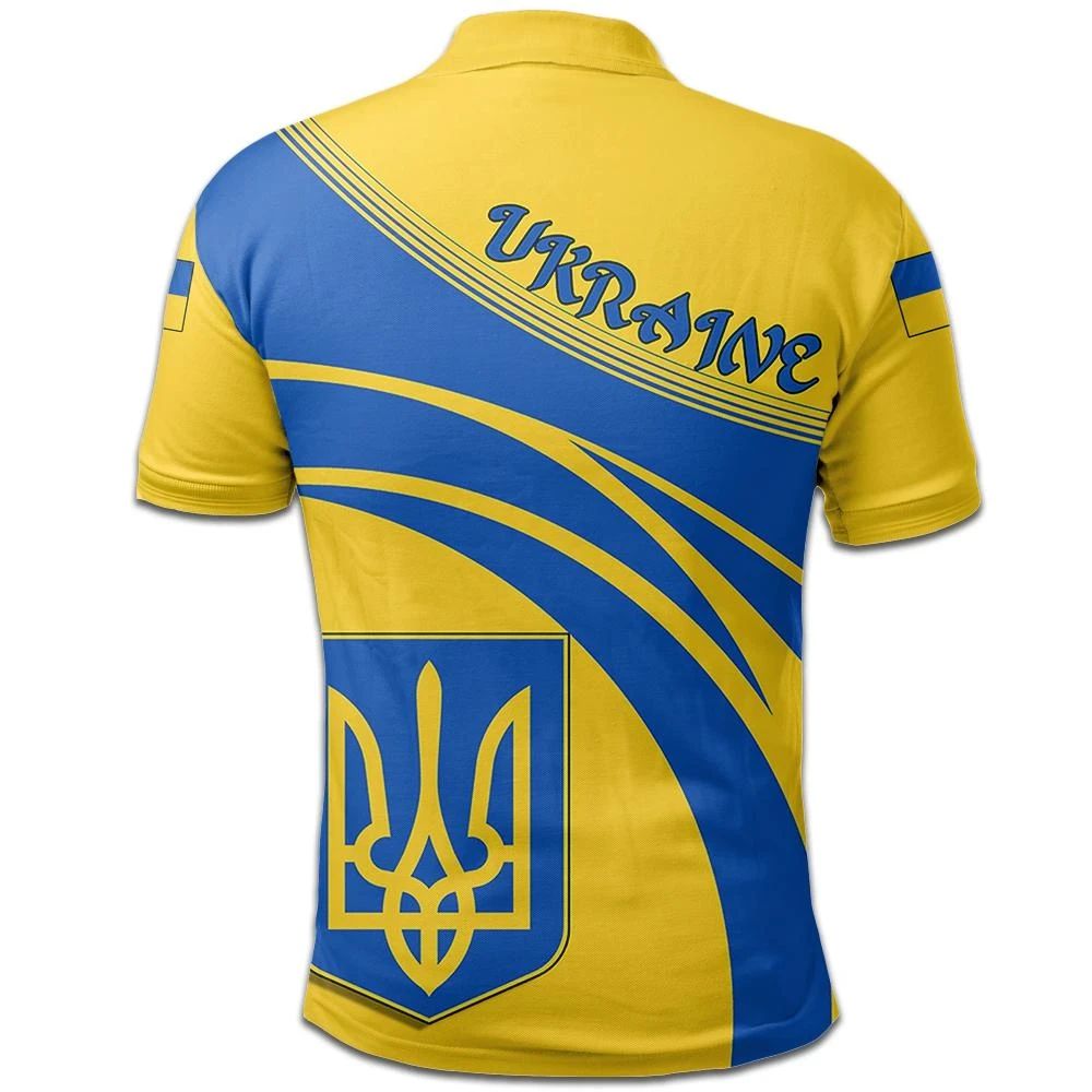 Ukraine Polo Shirt Coat Of Arms Cricket Style RLT7 - Wonder Print Shop