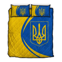 Ukraine Flag Coat Of Arms Quilt Bed Set Circle RLT7 - Wonder Print Shop