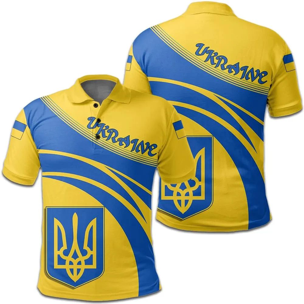 Ukraine Polo Shirt Coat Of Arms Cricket Style RLT7 - Wonder Print Shop