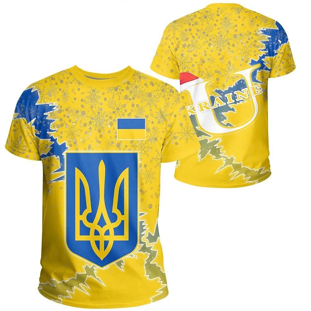 Ukraine Christmas Coat Of Arms T Shirt X Style RLT7 - Wonder Print Shop