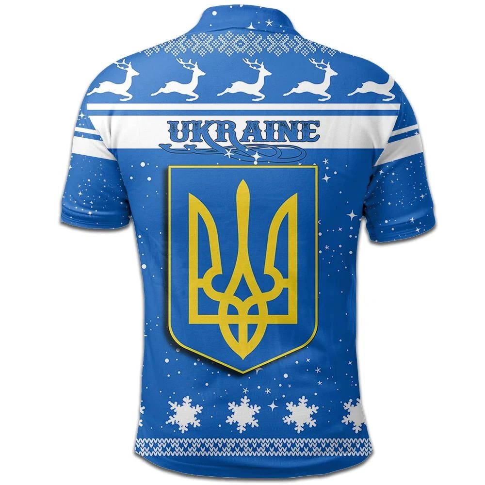 Christmas Ukraine Polo Shirt Coat Of Arms RLT7 - Wonder Print Shop