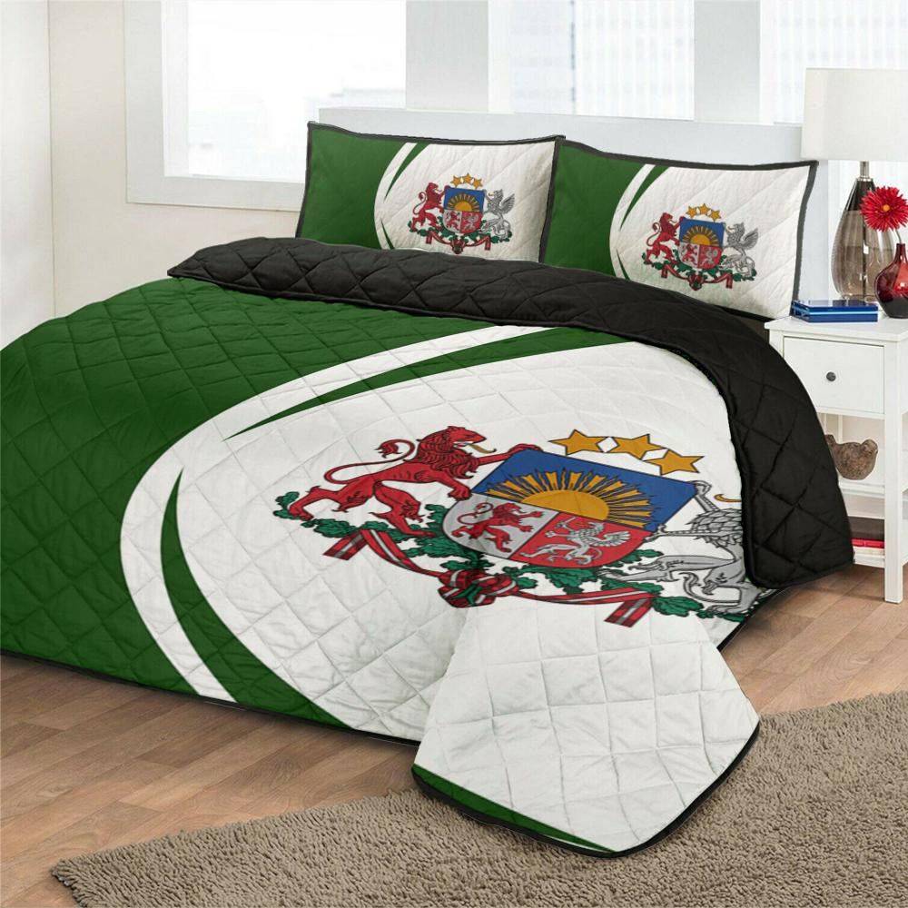 Latvia Flag Coat Of Arms Quilt Bed Set Circle1 RLT6 - Wonder Print Shop