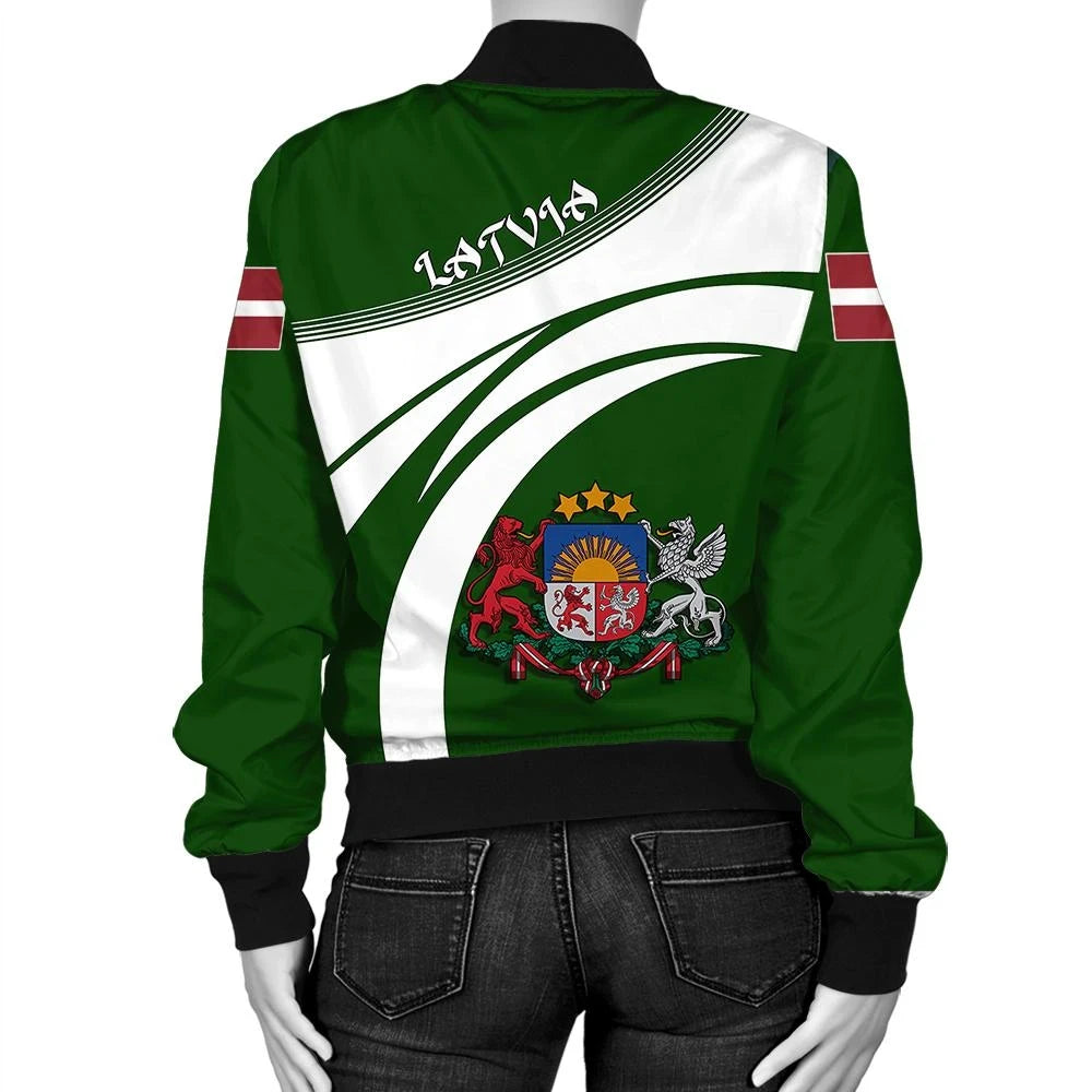 Latvia Coat Of Arms Women Bomber Jacket Cricket RLT6 - Wonder Print Shop