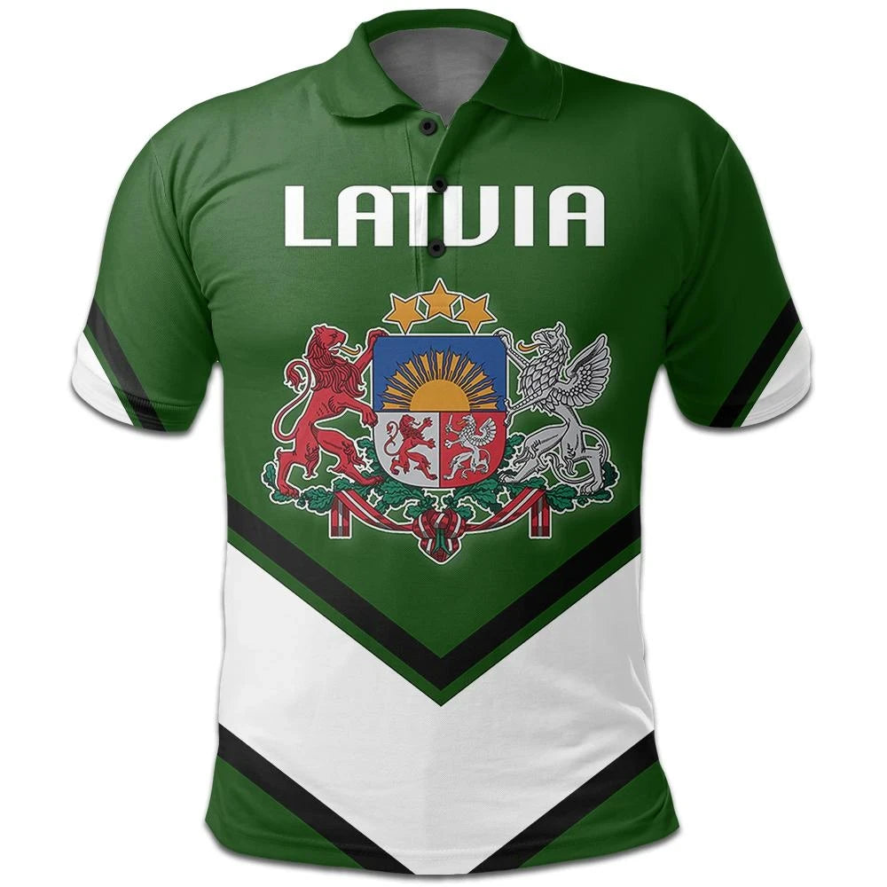 Latvia Coat Of Arms Polo Lucian Style RLT6 - Wonder Print Shop