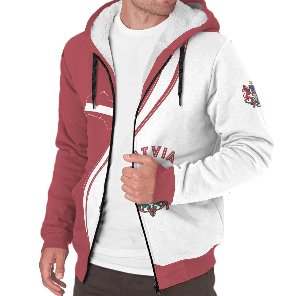 Latvia Sherpa Hoodie - Generation RLT6 - Wonder Print Shop
