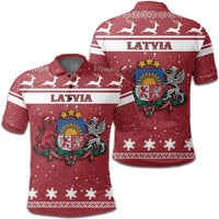Christmas Latvia Polo Shirt Coat Of Arms RLT6 - Wonder Print Shop