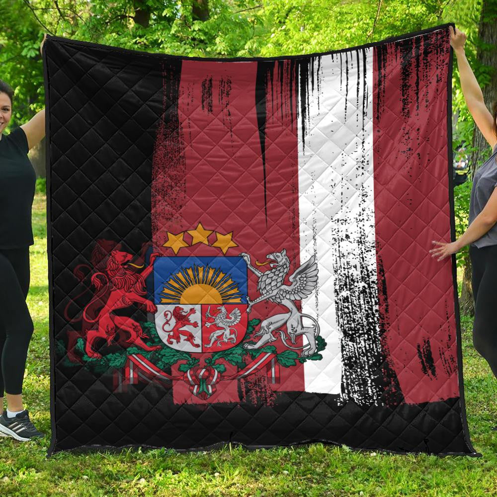 Latvia Flag Premium Quilt Flag Style4 RLT6 - Wonder Print Shop