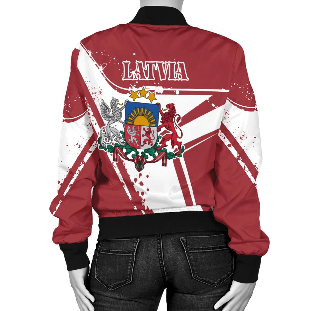 Latvia Women's Bomber Jacket - Latvia Pride RLT6 - Wonder Print Shop