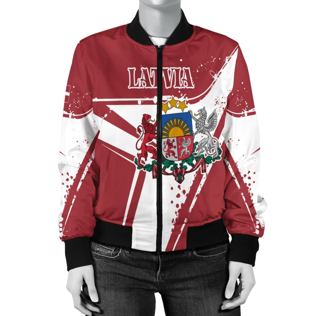 Latvia Women's Bomber Jacket - Latvia Pride RLT6 - Wonder Print Shop