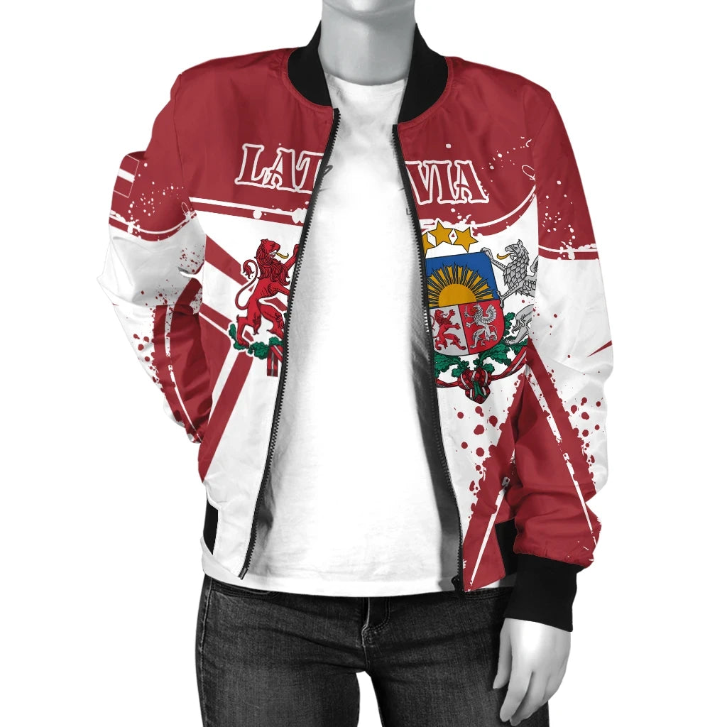 Latvia Women's Bomber Jacket - Latvia Pride RLT6 - Wonder Print Shop