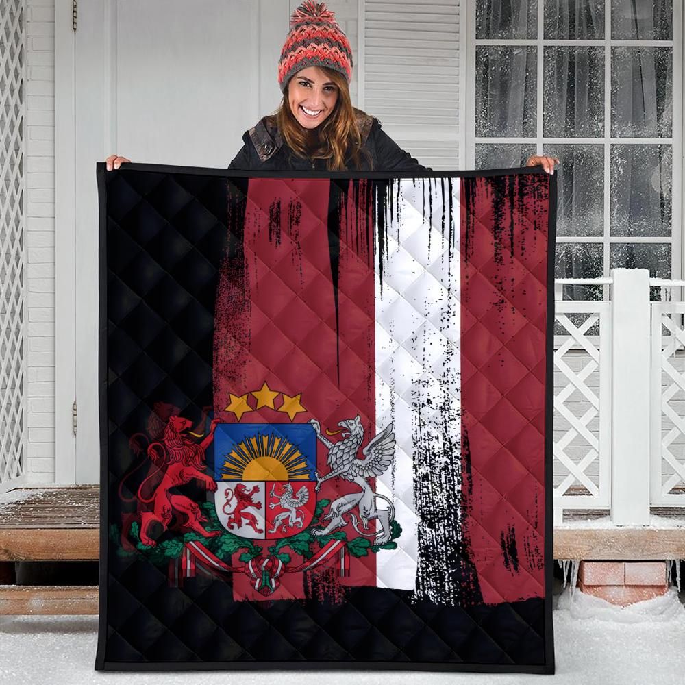 Latvia Flag Premium Quilt Flag Style4 RLT6 - Wonder Print Shop