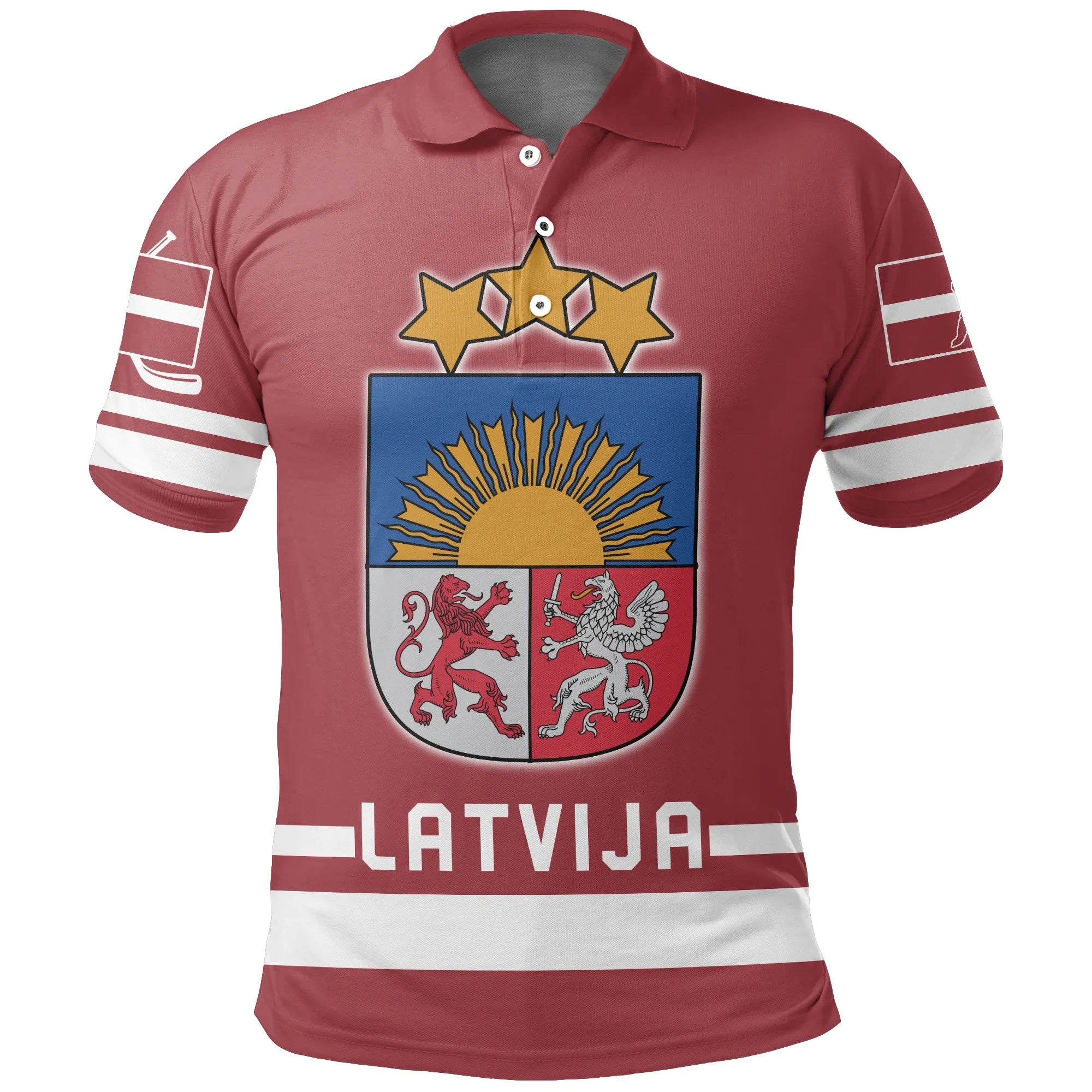 Latvia Hockey Polo Shirt RLT6 - Wonder Print Shop