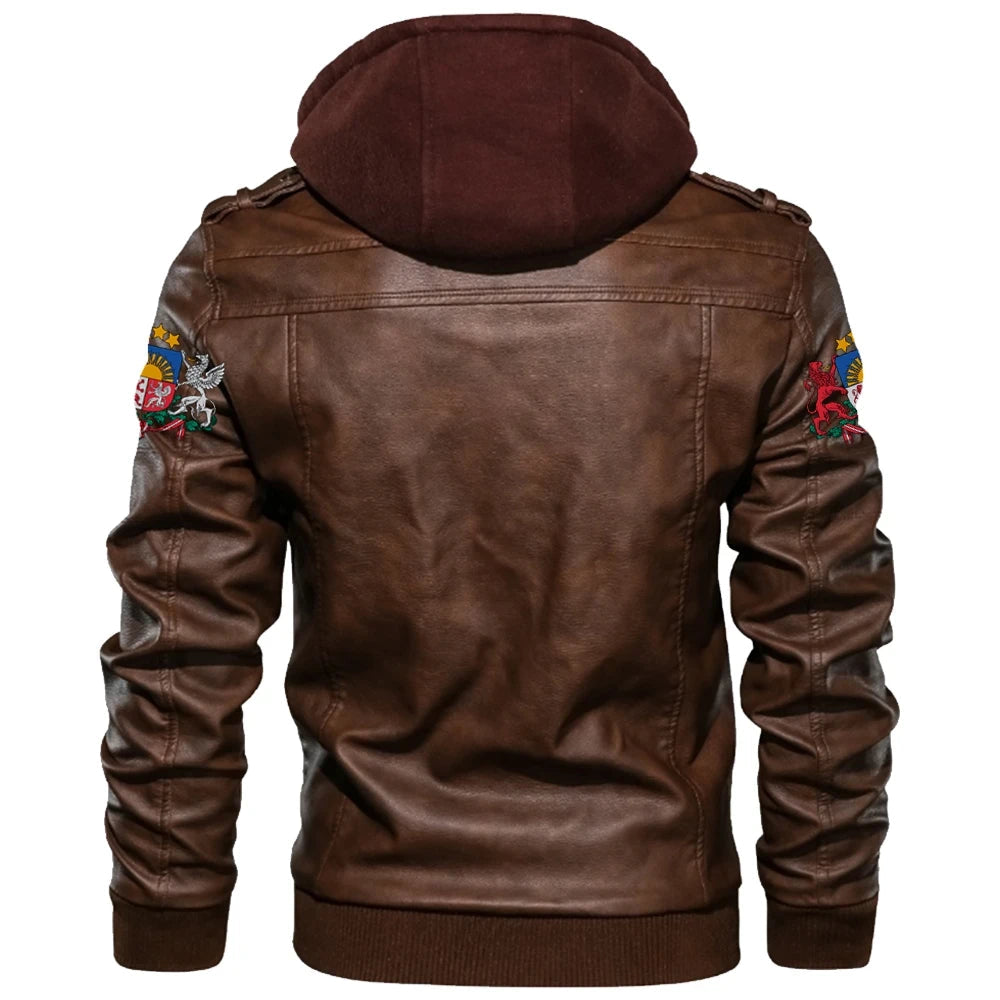 Latvia Zipper Leather Jacket RLT6 - Wonder Print Shop