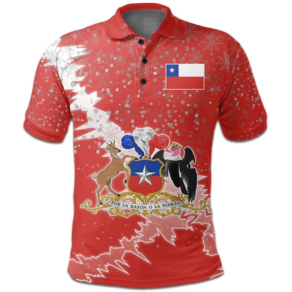 Chile Polo Shirt Christmas Coat Of Arms X Style RLT7 - Wonder Print Shop