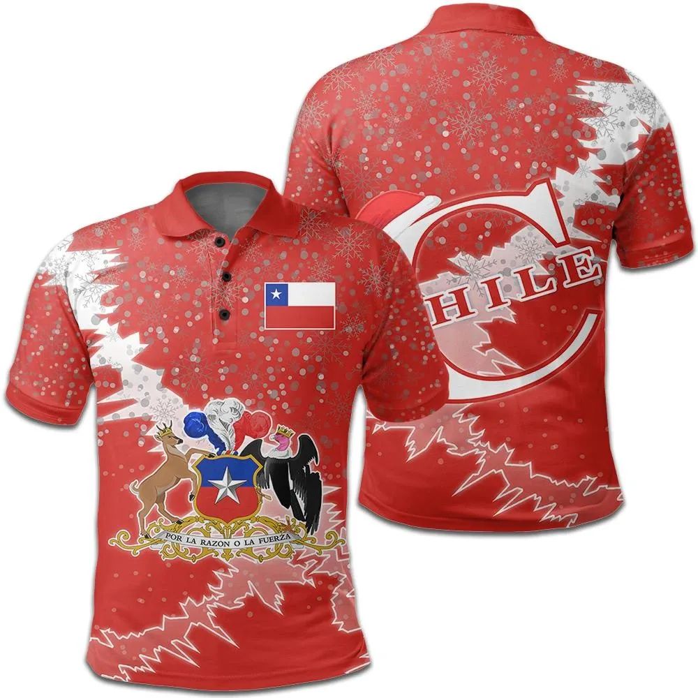 Chile Polo Shirt Christmas Coat Of Arms X Style RLT7 - Wonder Print Shop