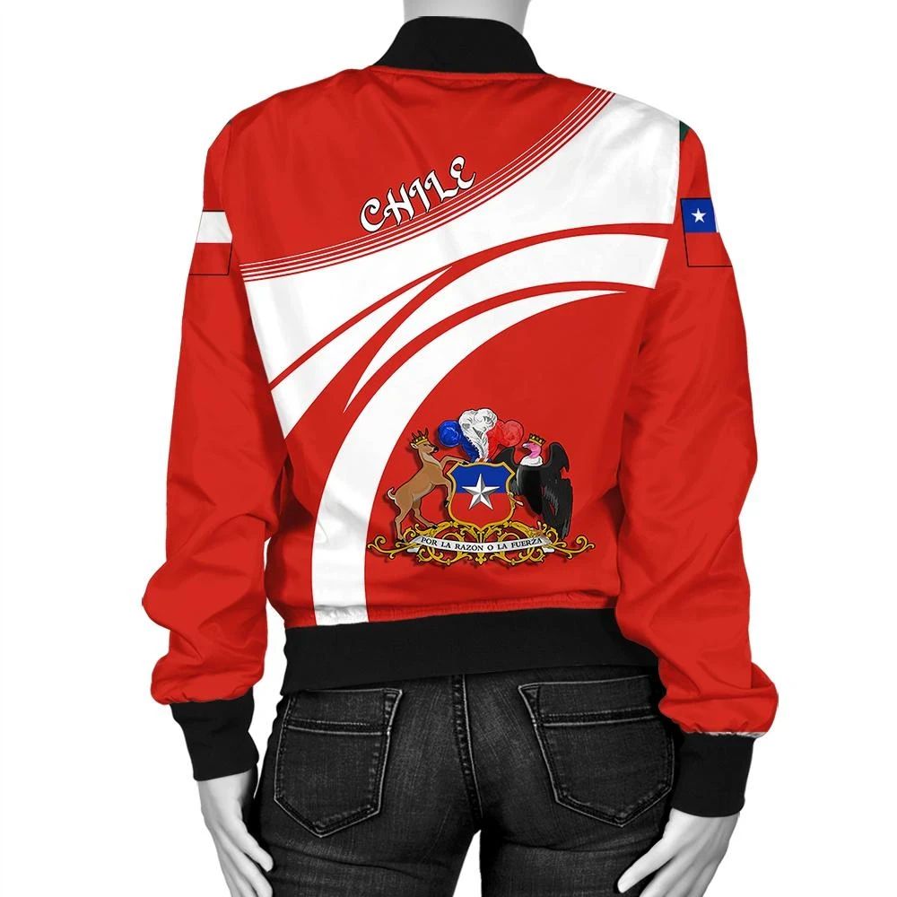 Chile Coat Of Arms  Women Bomber Jacket Sticket RLT7 - Wonder Print Shop