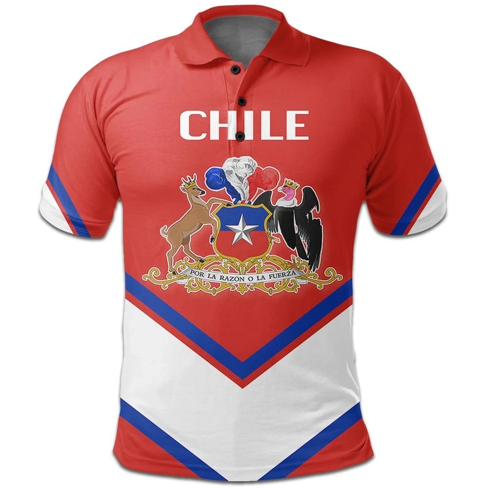 Chile Coat Of Arms Polo Lucian Style RLT7 - Wonder Print Shop