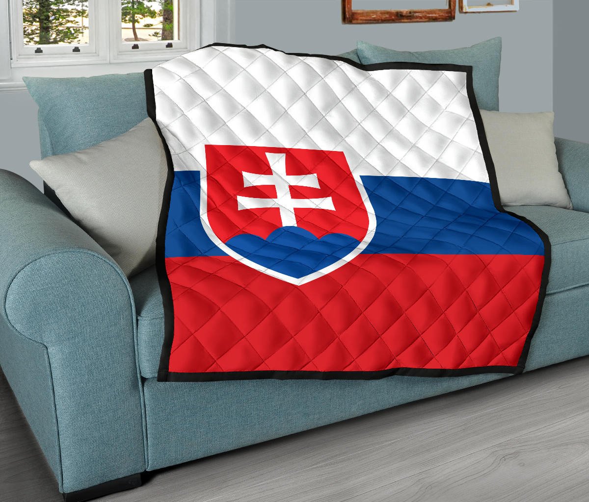 Slovakia Flag Premium Quilt RLT13 - Wonder Print Shop