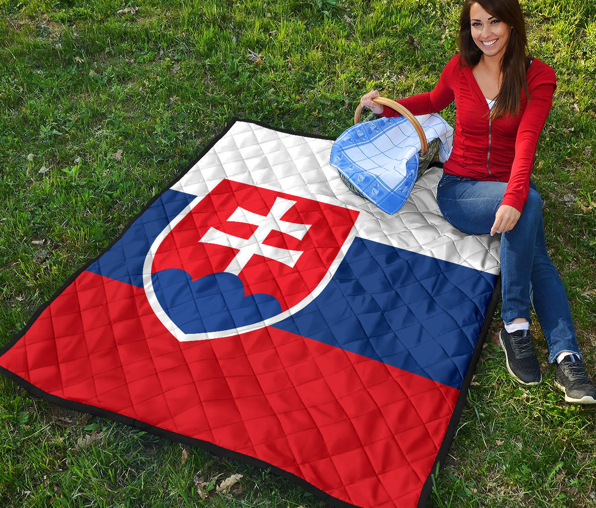 Slovakia Flag Premium Quilt RLT13 - Wonder Print Shop