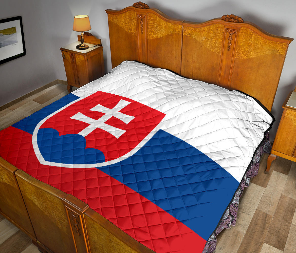 Slovakia Flag Premium Quilt RLT13 - Wonder Print Shop