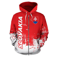 Slovakia All Over Zip Up Hoodie Smudge Style RLT13 - Wonder Print Shop