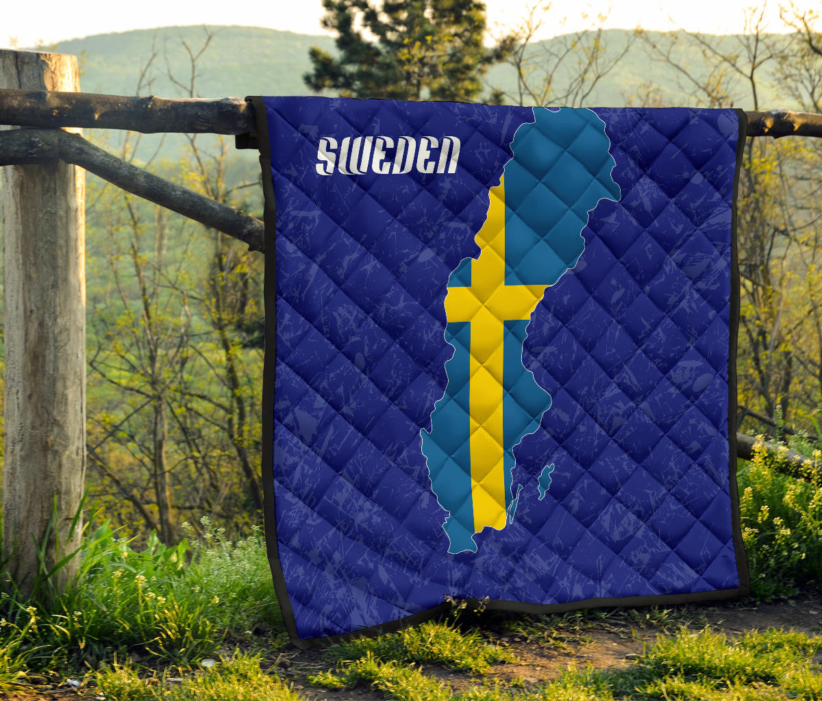 Sweden Map Premium Quilt RLT7 - Wonder Print Shop