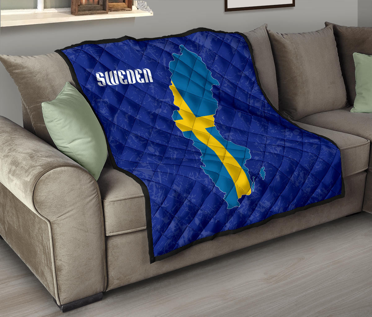 Sweden Map Premium Quilt RLT7 - Wonder Print Shop