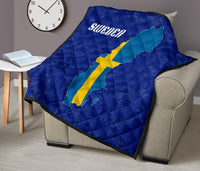 Sweden Map Premium Quilt RLT7 - Wonder Print Shop