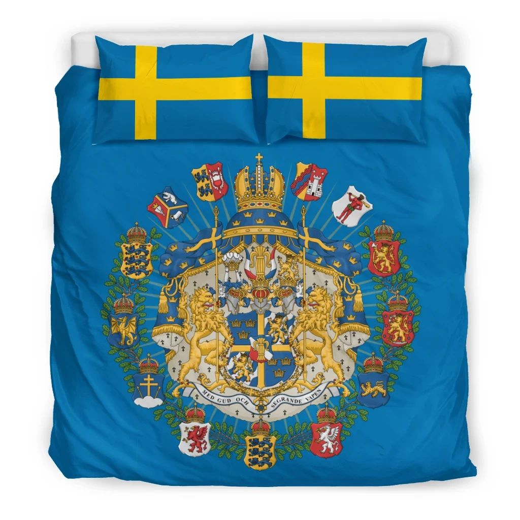 Sweden Coat Of Arms Empire Bedding Set RLT7 - Wonder Print Shop