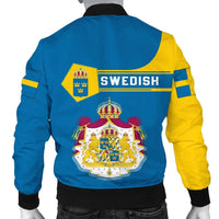 Sweden Coat Of Arms Men Bomber Jacket Simple Style RLT7 - Wonder Print Shop