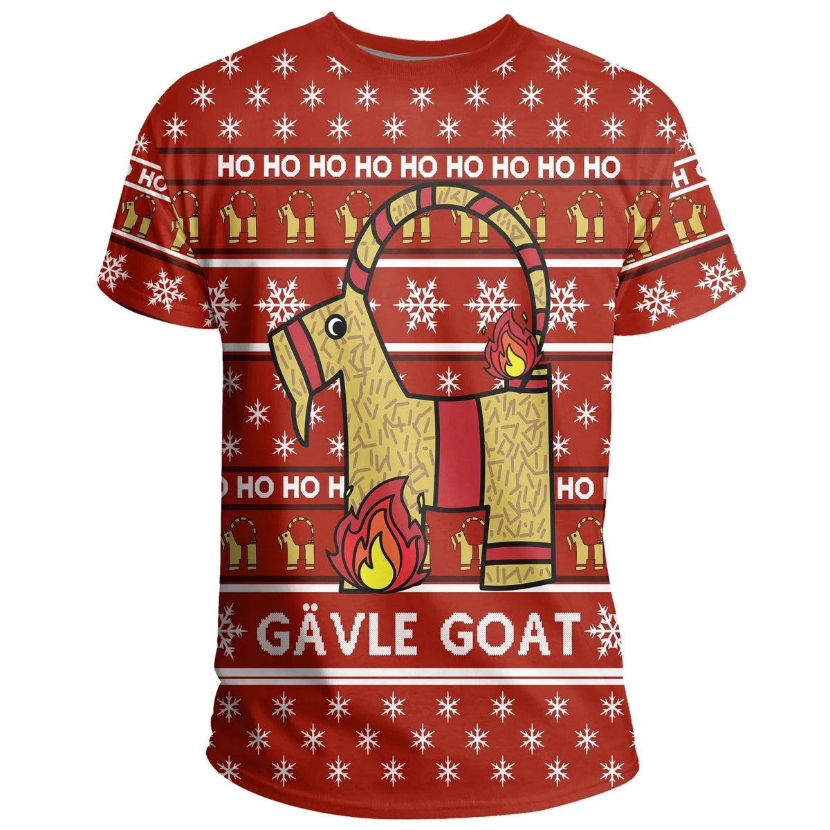 Gavle Goat Sweden T Shirt Swedish Yule Goat Red RLT7 - Wonder Print Shop