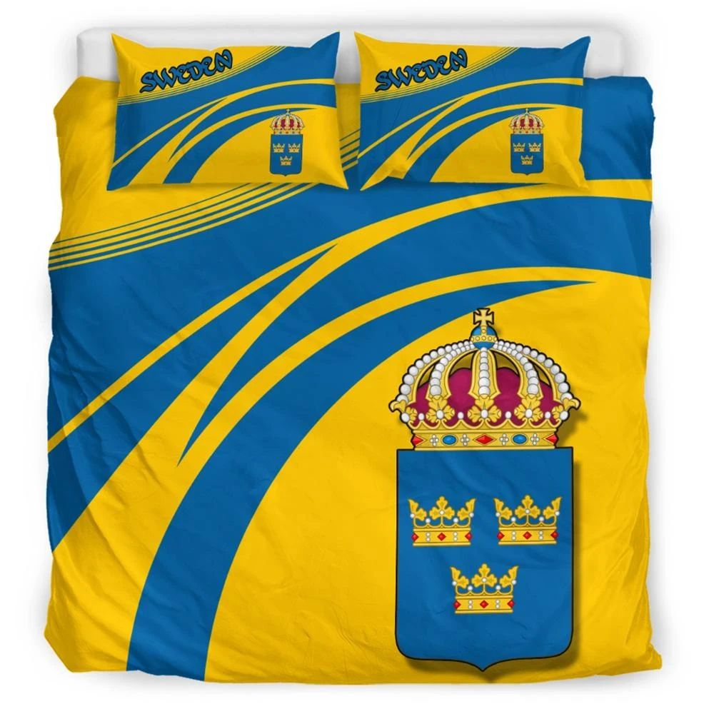 Sweden Coat Of Arms Bedding Set Cricket RLT7 - Wonder Print Shop