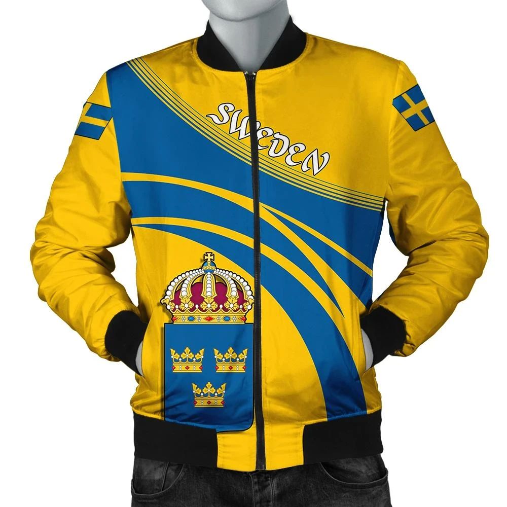 Sweden Coat Of Arms Men Bomber Jacket Cricket RLT7 - Wonder Print Shop