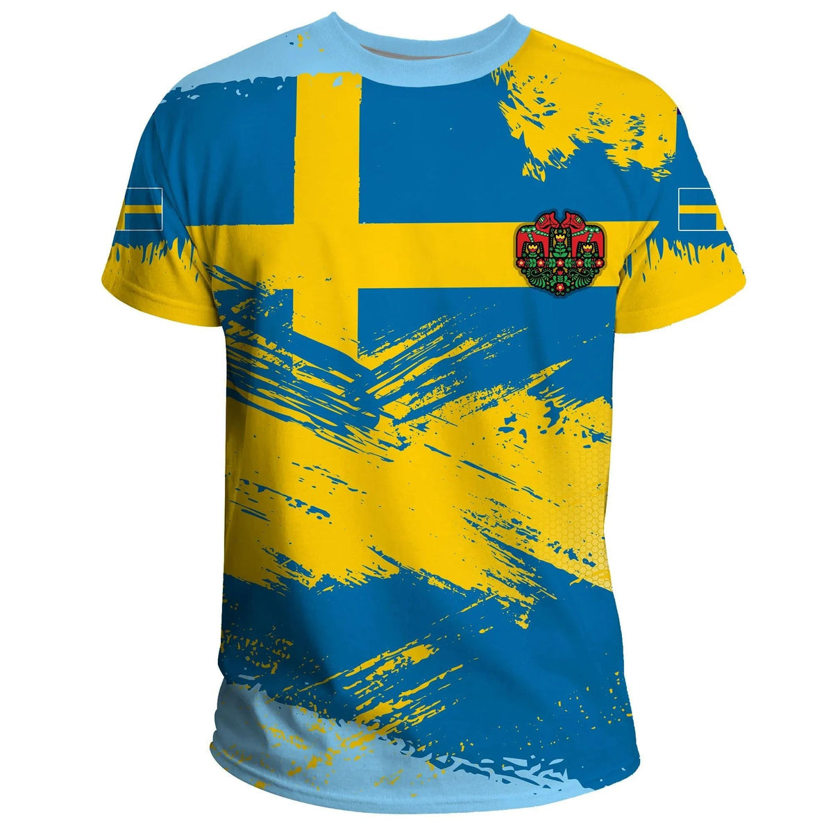 Sweden T Shirt Sweden Flag Brush RLT7 - Wonder Print Shop