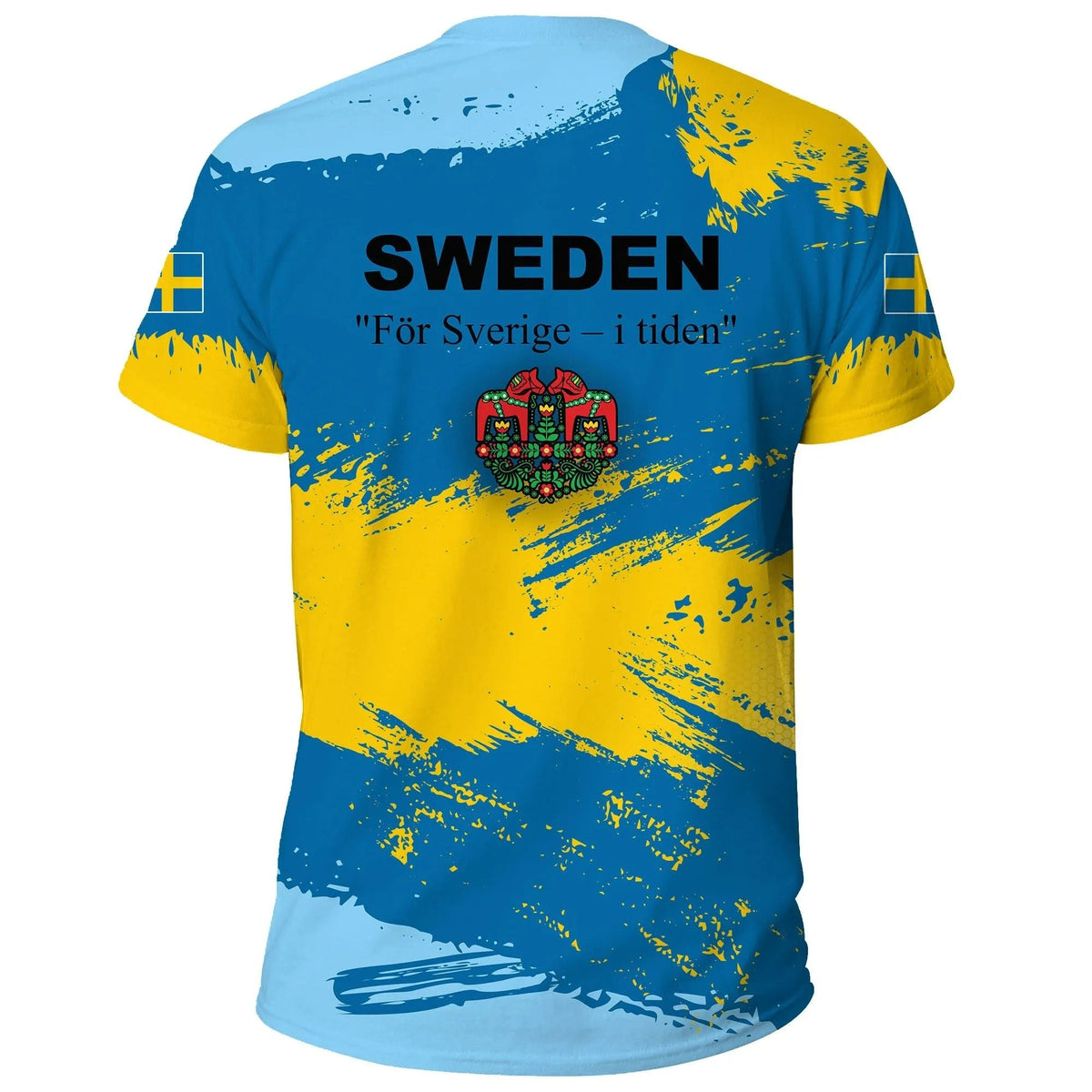 Sweden T Shirt Sweden Flag Brush RLT7 - Wonder Print Shop