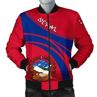 Nepal Coat Of Arms Men Bomber Jacket Sticket RLT7 - Wonder Print Shop